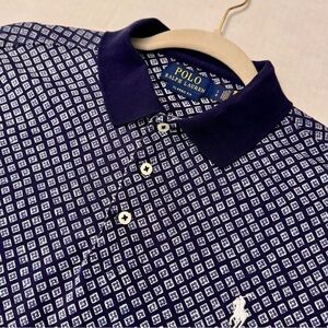 Polo Ralph Lauren Men’s Classic Fit Polo Shirt Navy All Over Print Size Large